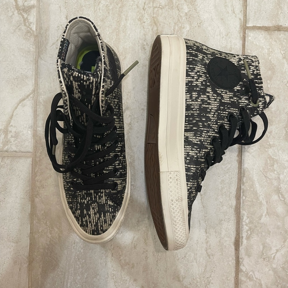 New Black Abstract High Top Converse